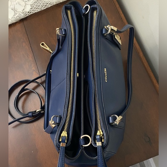 Coach Madison Christie Carryall Navy Blue Saffiano Leather Bag - Picture 5 of 16